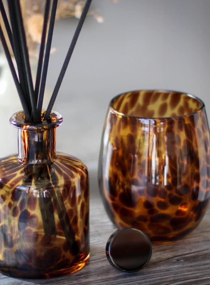 Animal Print Glass Reed Diffuser Amber