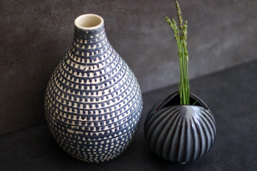 Grisaille Blue Handcrafted Ceramic Vase