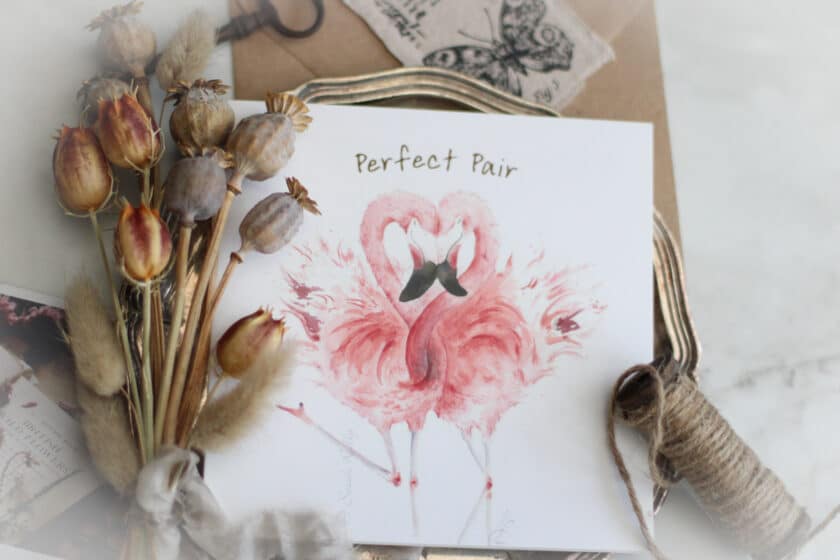 Perfect Pair Flamingo Greeting Card