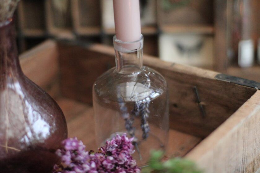 Pharmacy style Glass Candle Holder