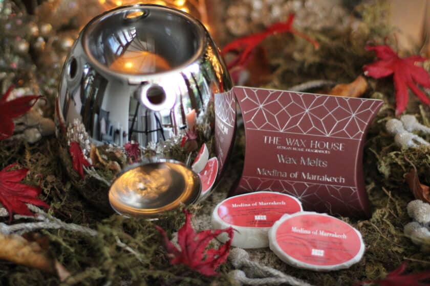 Silver Wax Melt Burner and Wax Melts Gift Set