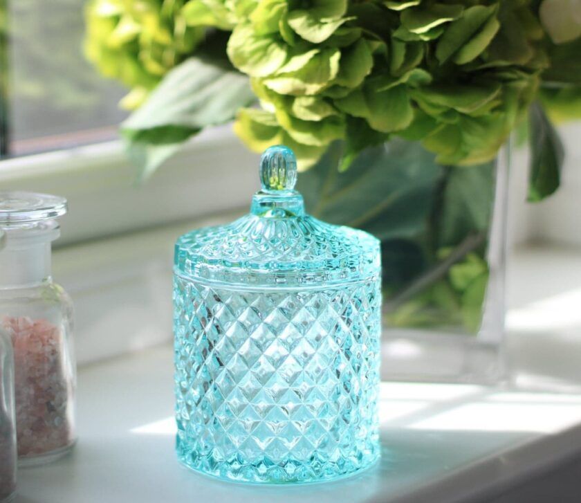 Turquoise Luxury Glass Soy Candles