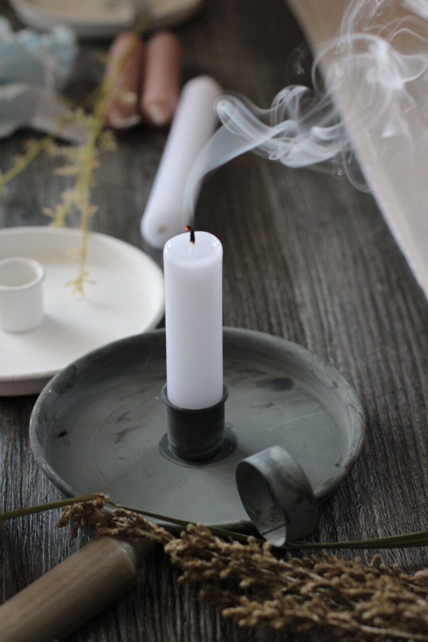 Wee Willie Winkie Traditional Grey Candle Holder